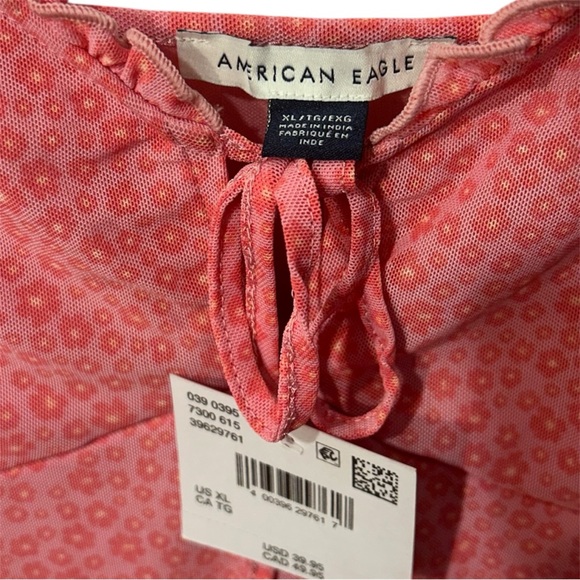 American Eagle Outfitters Coral/Pink Floral Cami Dress Size XL NWT - Picture 3 of 3